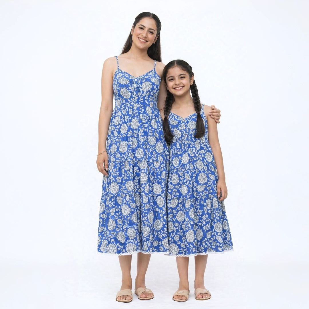 Mama & Me Blue Blossom Dress